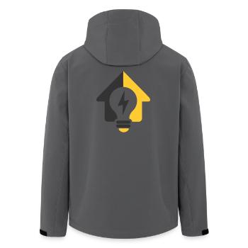 Elektro Haus Glühbirne Logo - Recycelte Männer Softshell-Jacke von Stanley/Stella - Dunkles Petrol - Hinten - AI Model Male 185 light (185cm)
