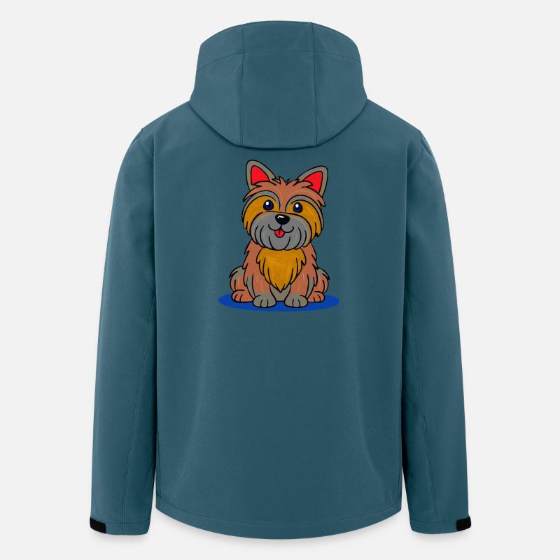 Fröhlicher Yorkie (Comic) - Recycelte Männer Softshell-Jacke von Stanley/Stella - Dunkles Petrol