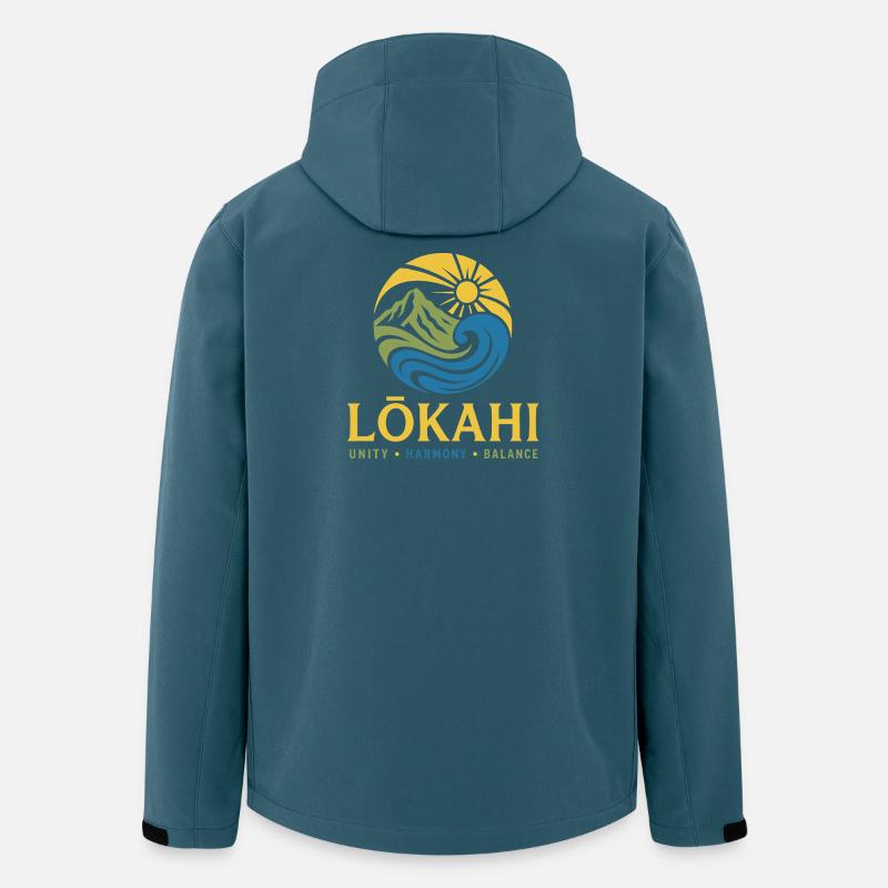 Lokahi-Einheitsgleichgewicht - Recycelte Männer Softshell-Jacke von Stanley/Stella - Dunkles Petrol
