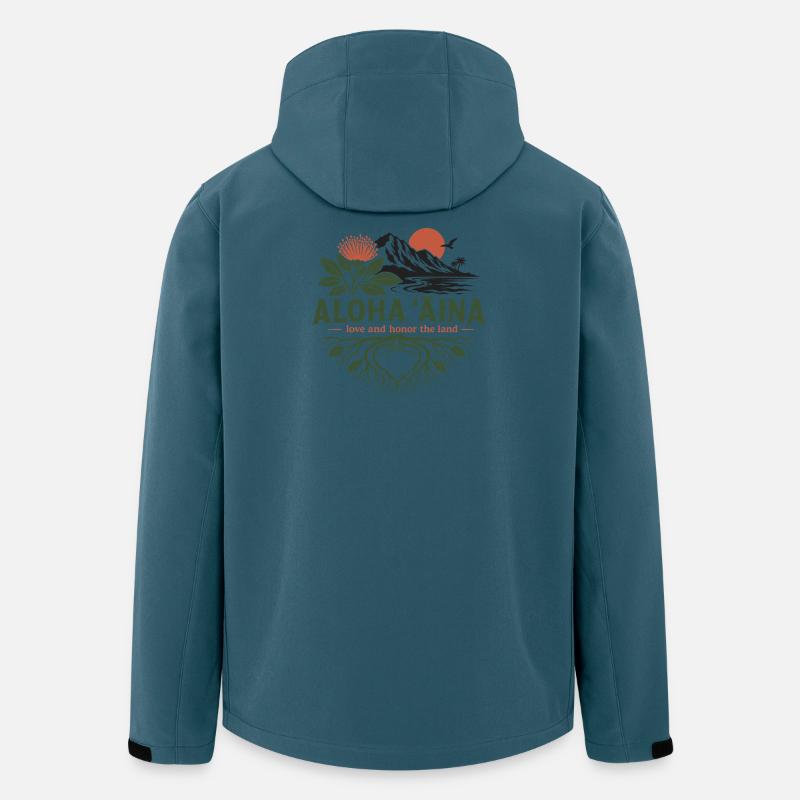 Aloha Aina-Wurzeln - Recycelte Männer Softshell-Jacke von Stanley/Stella - Dunkles Petrol