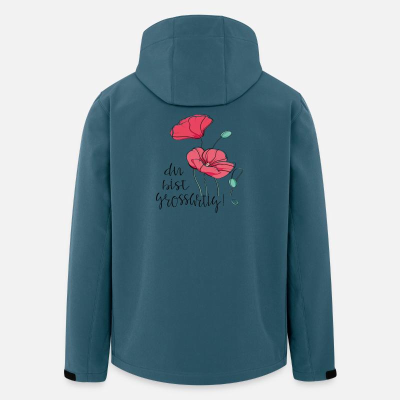 Du bist Großartig - Recycelte Männer Softshell-Jacke von Stanley/Stella - Dunkles Petrol