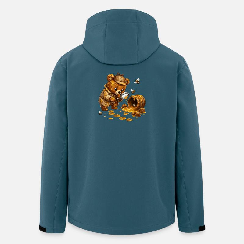 Honigjagd Bär mit Fass - Recycelte Männer Softshell-Jacke von Stanley/Stella - Dunkles Petrol