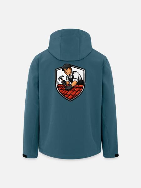 Dachdecker Shield Ziegelhandwerk - Recycelte Männer Softshell-Jacke von Stanley/Stella - Dunkles Petrol