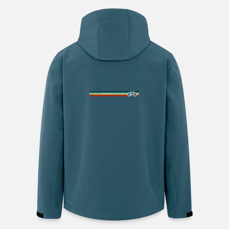 Regenbogen Streifen Fahrrad Design - Recycelte Männer Softshell-Jacke von Stanley/Stella - Dunkles Petrol