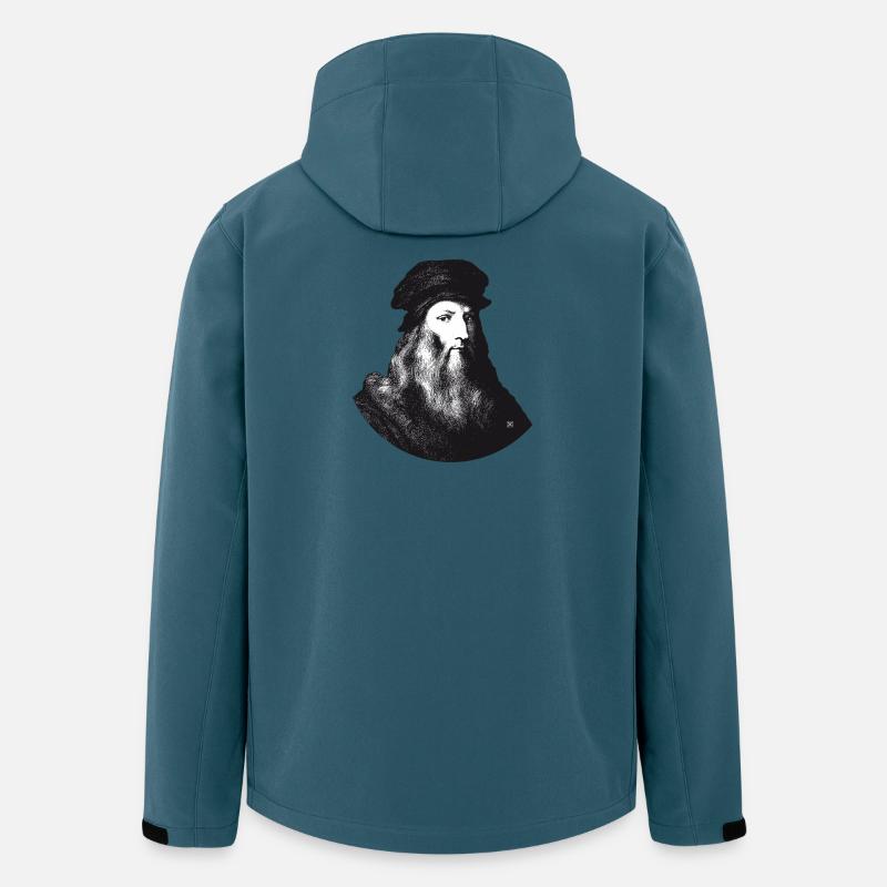 Leonardo da Vinci - Veste softshell homme en polyester recyclé Stanley/Stella - bleu pétrole foncé
