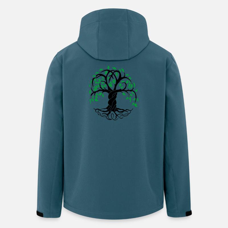 Yggdrasil livets træ - Stanley/Stella herre softshelljakke i genanvendt polyester - mørk petrol