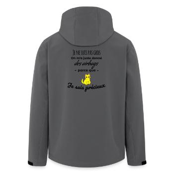 Cadeau humour chat je ne suis pas gros - Veste softshell homme en polyester recyclé Stanley/Stella -  - Dos - AI Model Male 185 light (185cm)