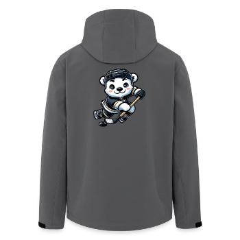 Eisbär Hockeyverein Hockeyspieler Polarbär - Recycelte Männer Softshell-Jacke von Stanley/Stella - Dunkles Petrol - Hinten - AI Model Male 185 light (185cm)