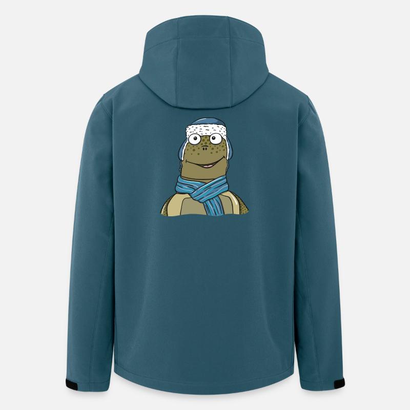 Schildkröte im Winter - Recycelte Männer Softshell-Jacke von Stanley/Stella - Dunkles Petrol