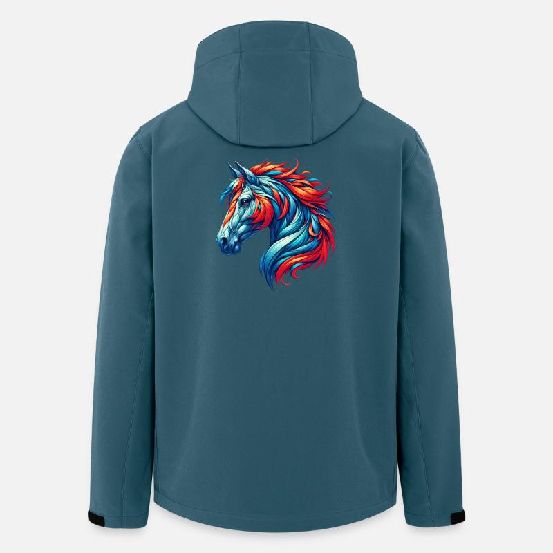 Pferd - Recycelte Männer Softshell-Jacke von Stanley/Stella - Dunkles Petrol