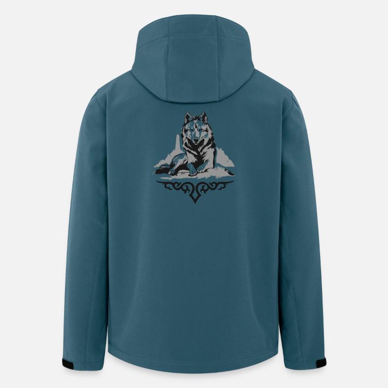 Wolf des Kaukasus - Recycelte Männer Softshell-Jacke von Stanley/Stella - Dunkles Petrol