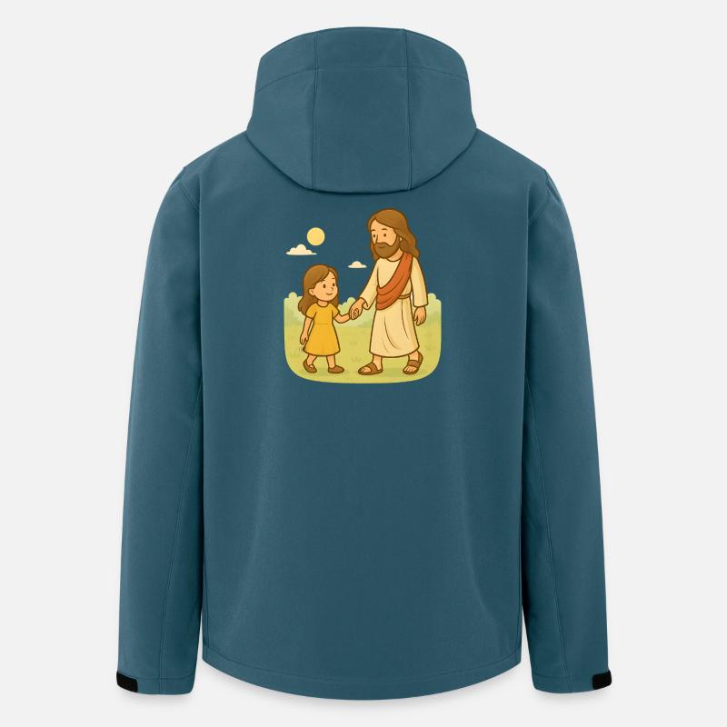 Walk with Jesus (Mädchen) - Recycelte Männer Softshell-Jacke von Stanley/Stella - Dunkles Petrol