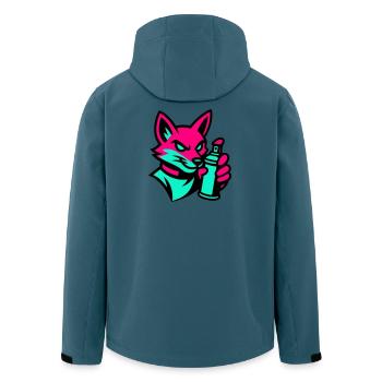 Graffiti Renard - Veste softshell homme en polyester recyclé Stanley/Stella - bleu pétrole foncé - Dos - AI Model Male 185 light (185cm)