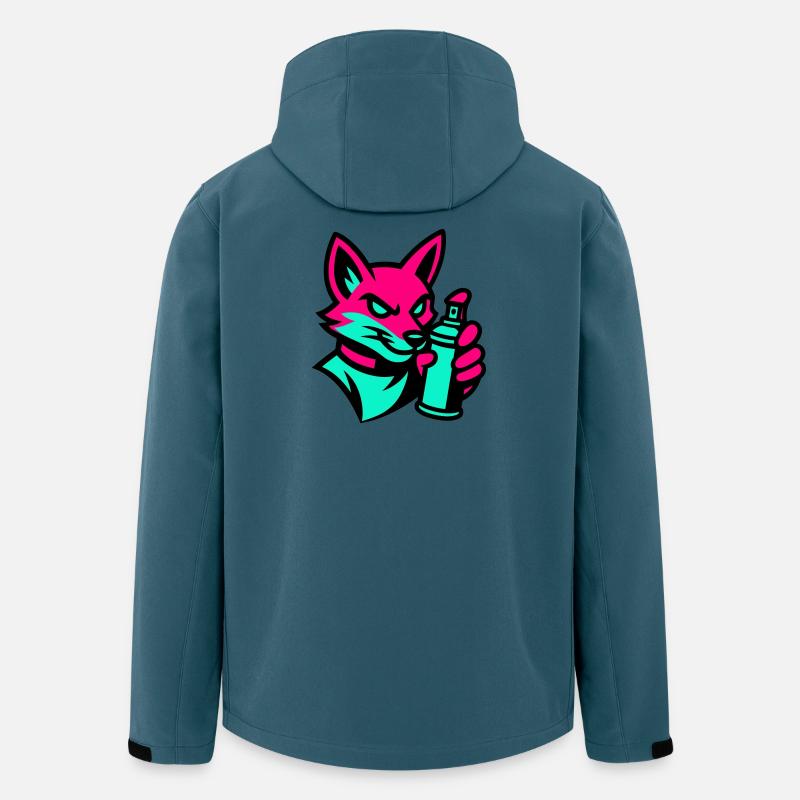 Graffiti Fuchs - Recycelte Männer Softshell-Jacke von Stanley/Stella - Dunkles Petrol