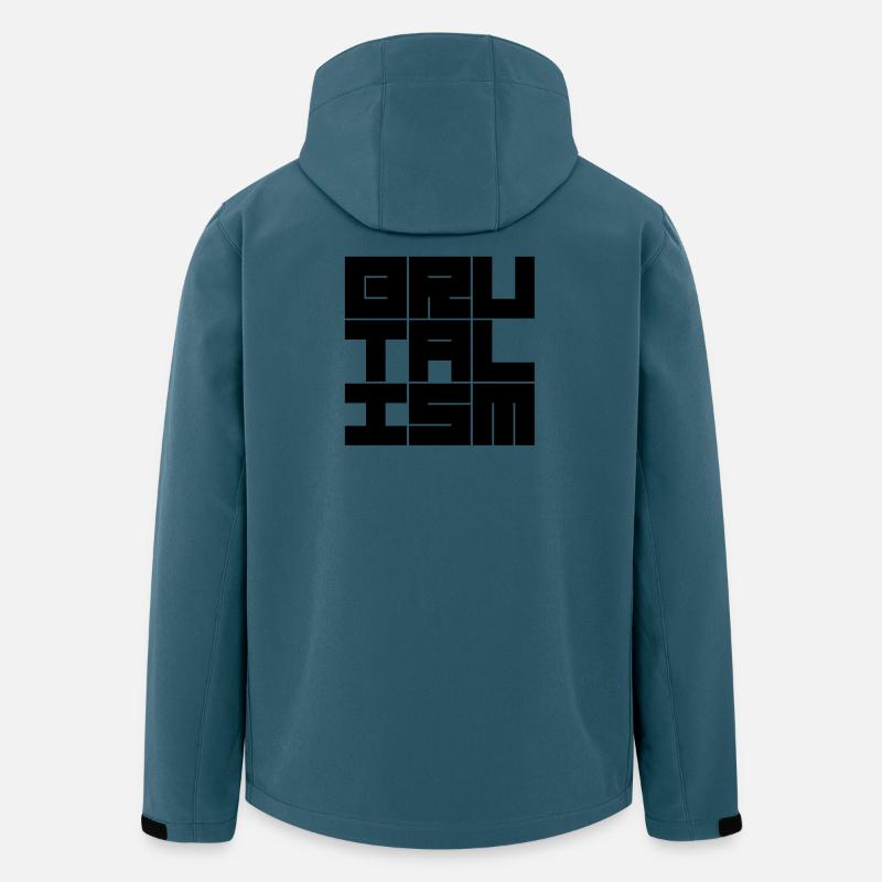 Brutalismus-Logodesign mit geometrischer Typografie - Recycelte Männer Softshell-Jacke von Stanley/Stella - Dunkles Petrol