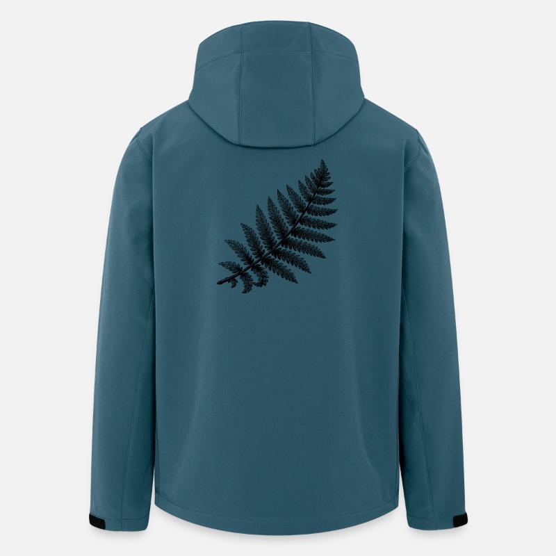 Schwarze abstrakte Blumenillustration - Recycelte Männer Softshell-Jacke von Stanley/Stella - Dunkles Petrol