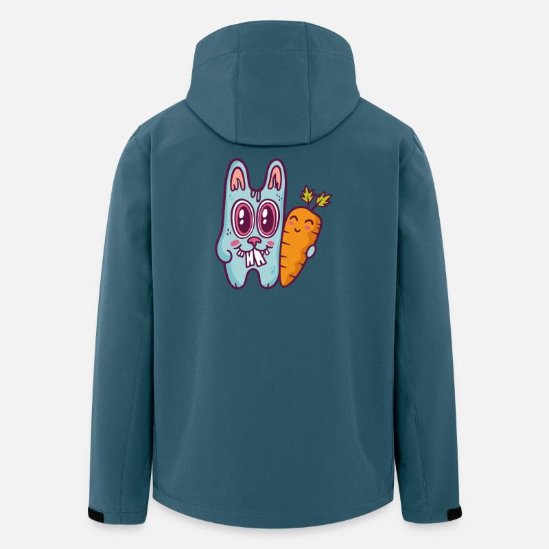 Blue doodle rabbit with carrot - Men’s Recycled Softshell Jacket by Stanley/Stella - stargazer