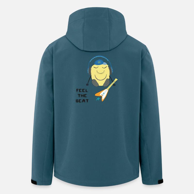 Comic Figur mit Kopfhörern und Gitarre - Recycelte Männer Softshell-Jacke von Stanley/Stella - Dunkles Petrol