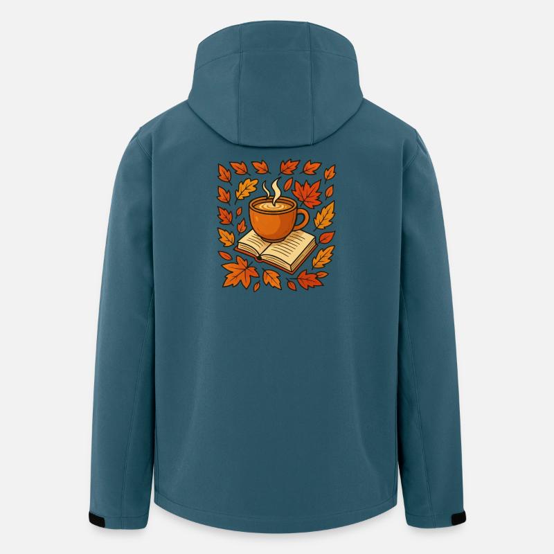 Herbstlese: Kaffee & Buch - Recycelte Männer Softshell-Jacke von Stanley/Stella - Dunkles Petrol