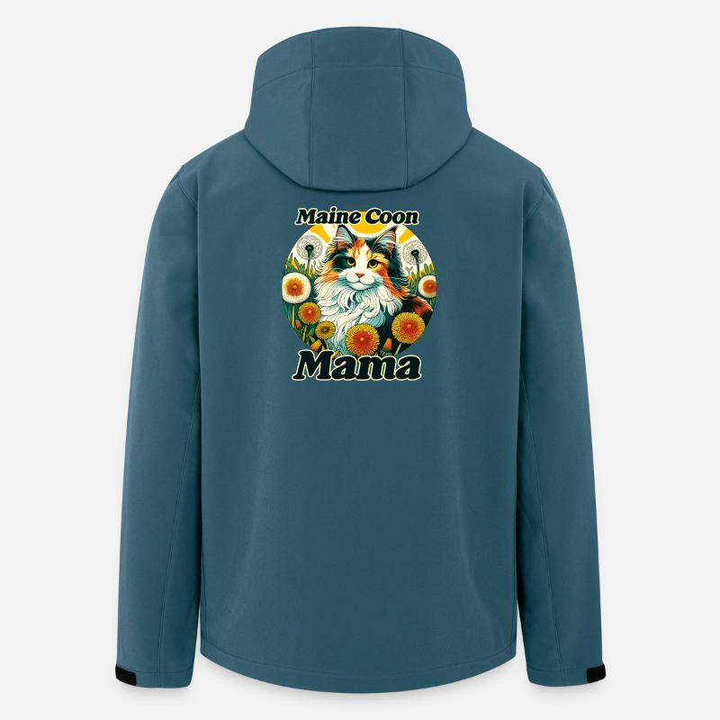 Maine Coon Mama Blumenkreis - Recycelte Männer Softshell-Jacke von Stanley/Stella - Dunkles Petrol