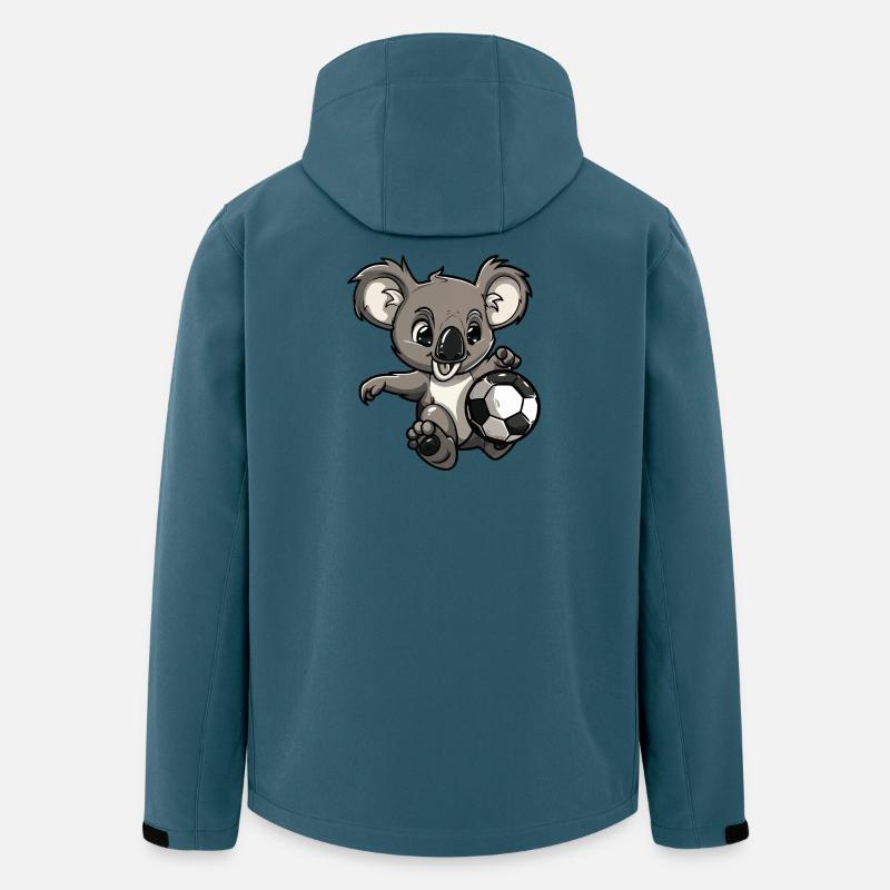 Koala Fußball Comic - Recycelte Männer Softshell-Jacke von Stanley/Stella - Dunkles Petrol