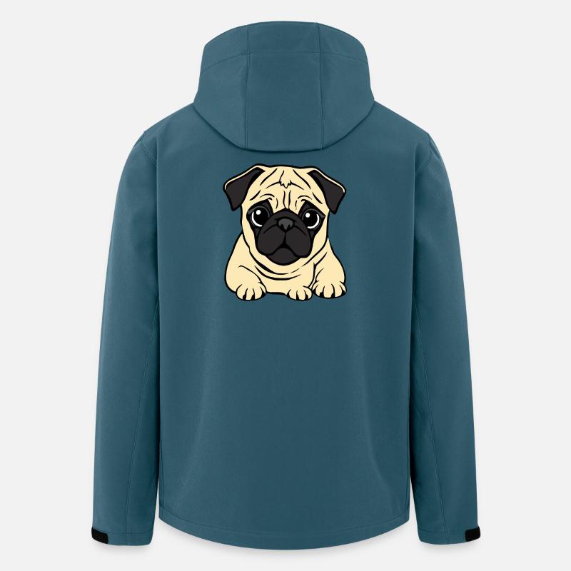Mops Hunde T-shirt Geschenk Weihnachten - Recycelte Männer Softshell-Jacke von Stanley/Stella - Dunkles Petrol