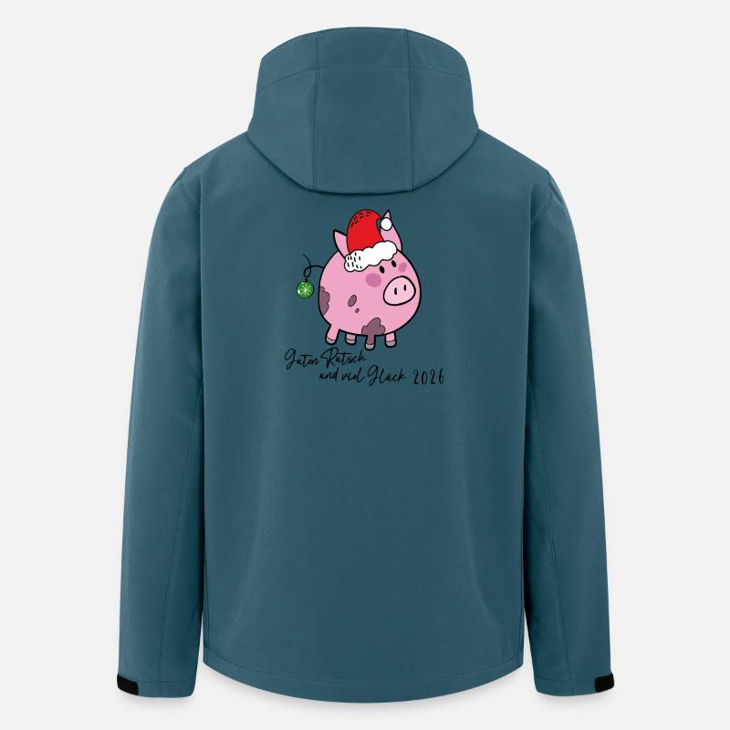 Glücksschwein Neujahr - Recycelte Männer Softshell-Jacke von Stanley/Stella - Dunkles Petrol