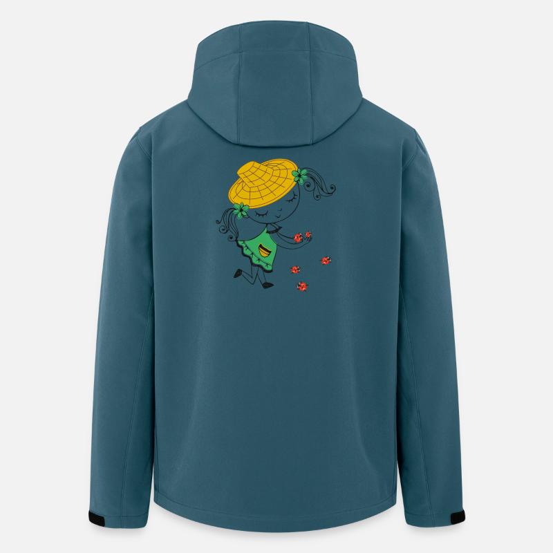 Mädchen mit Strohhut und Marienkäfer - Recycelte Männer Softshell-Jacke von Stanley/Stella - Dunkles Petrol