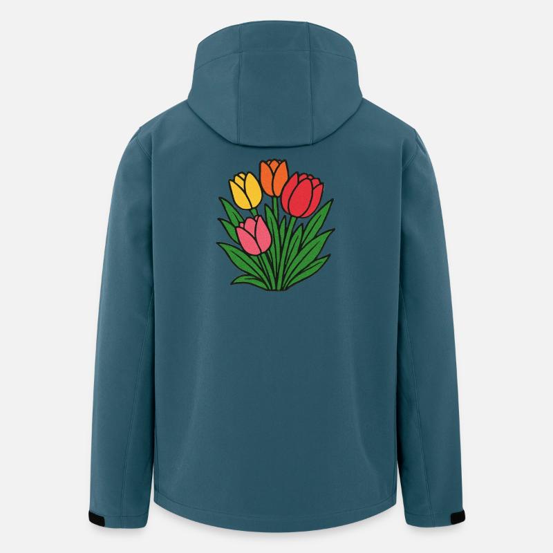 Tulip Patch Blüte - Recycelte Männer Softshell-Jacke von Stanley/Stella - Dunkles Petrol