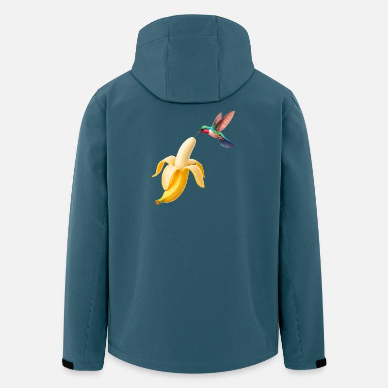 Colibri rencontre banane dorée - Veste softshell homme en polyester recyclé Stanley/Stella - bleu pétrole foncé