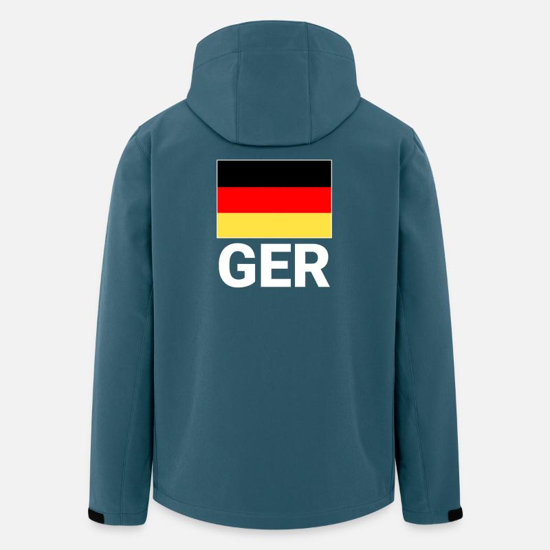 Deutschland Flagge mit GER Abkürzung - Recycelte Männer Softshell-Jacke von Stanley/Stella - Dunkles Petrol