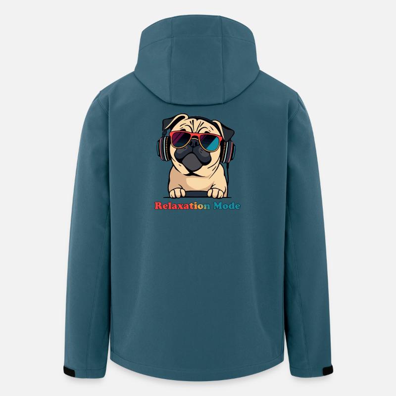 Entspannungs-Pug DJ-Modus - Recycelte Männer Softshell-Jacke von Stanley/Stella - Dunkles Petrol