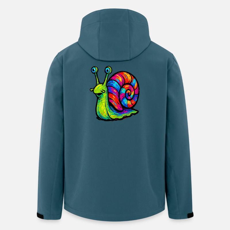 Regenbogen-Mehrfarbige Psychedelische Schnecke - Recycelte Männer Softshell-Jacke von Stanley/Stella - Dunkles Petrol