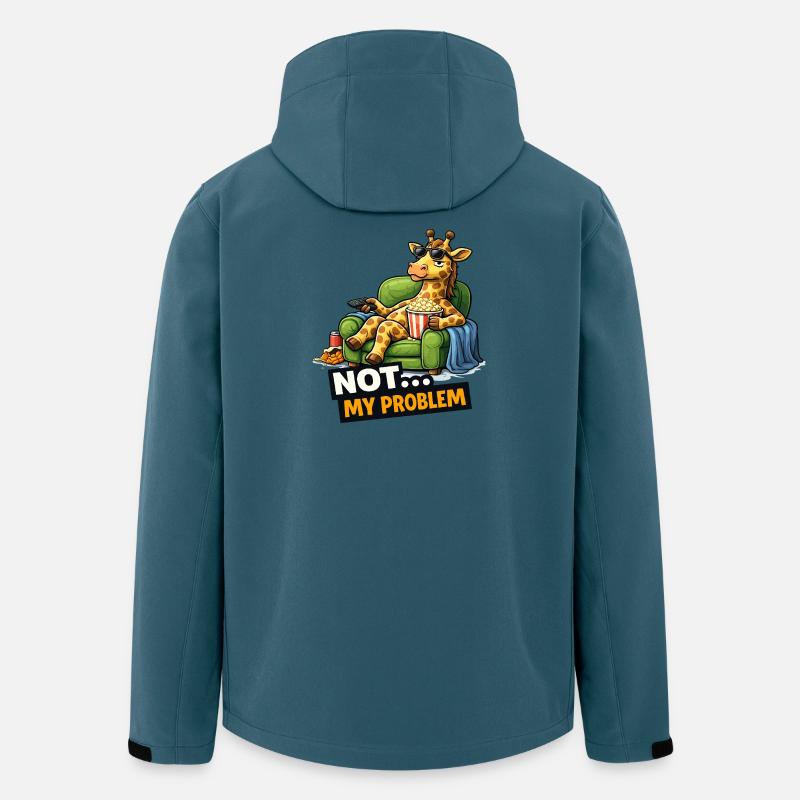 Not My Problem Giraffe Canapé Meme - Veste softshell homme en polyester recyclé Stanley/Stella - bleu pétrole foncé