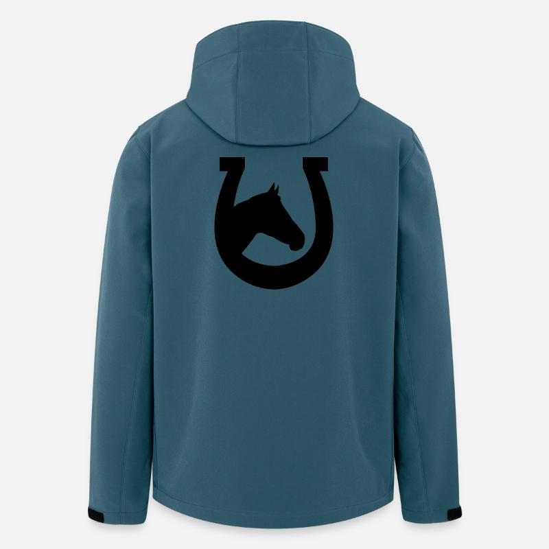 Fer à cheval - Veste softshell homme en polyester recyclé Stanley/Stella - bleu pétrole foncé