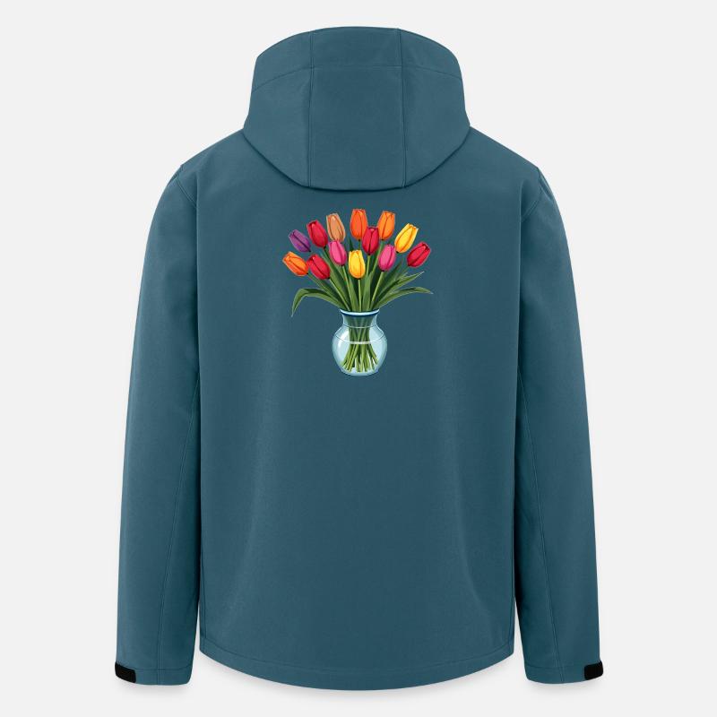 Tulpen - Recycelte Männer Softshell-Jacke von Stanley/Stella - Dunkles Petrol