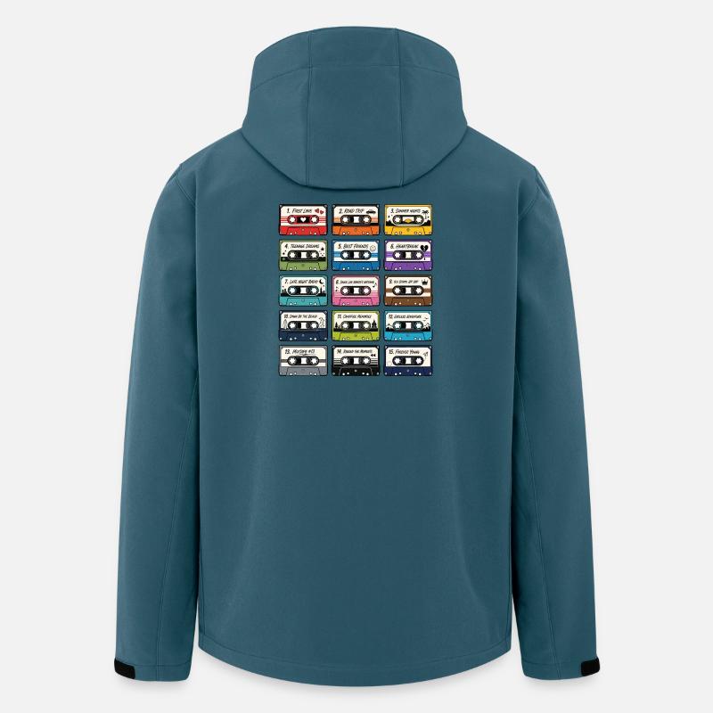 Collection de Cassettes Audio Rétro - Veste softshell homme en polyester recyclé Stanley/Stella - bleu pétrole foncé