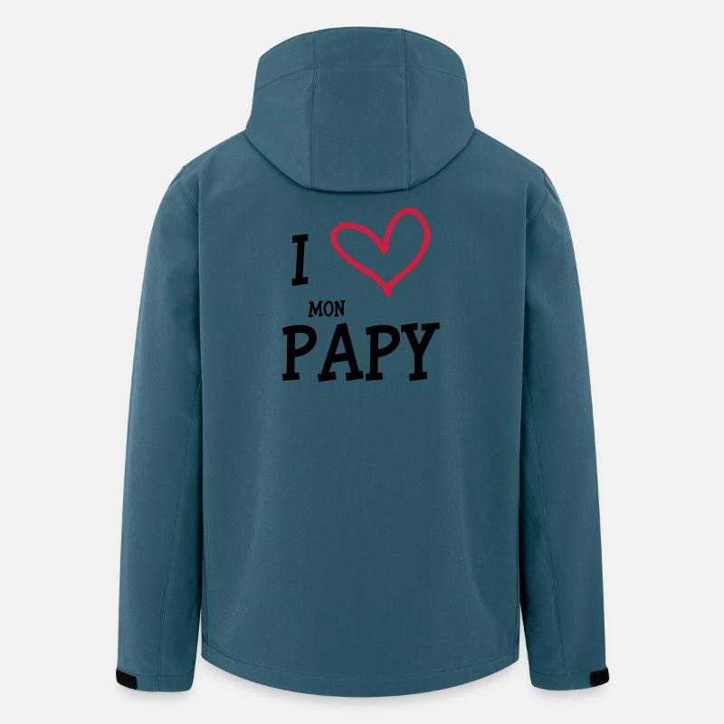 I Love my Opa - Recycelte Männer Softshell-Jacke von Stanley/Stella - Dunkles Petrol
