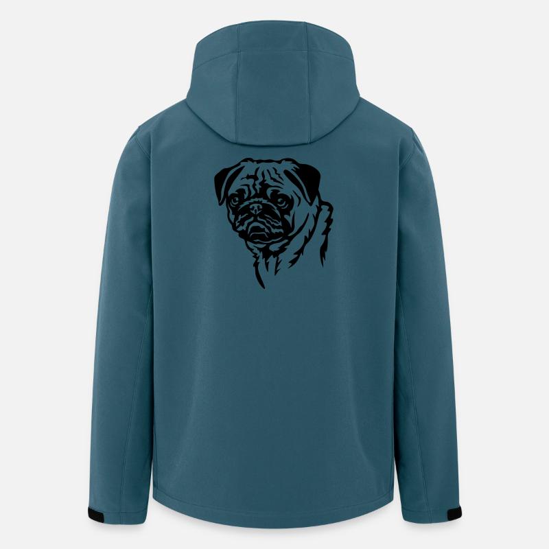Mops Kopf - Recycelte Männer Softshell-Jacke von Stanley/Stella - Dunkles Petrol