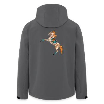 cheval coloré fantaisiste - Veste softshell homme en polyester recyclé Stanley/Stella - bleu pétrole foncé - Dos - AI Model Male 185 light (185cm)