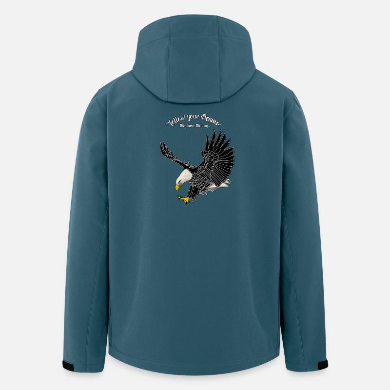 1208 Folge deinen Träumen Weißkopfseeadler nur schwarz - Recycelte Männer Softshell-Jacke von Stanley/Stella - Dunkles Petrol