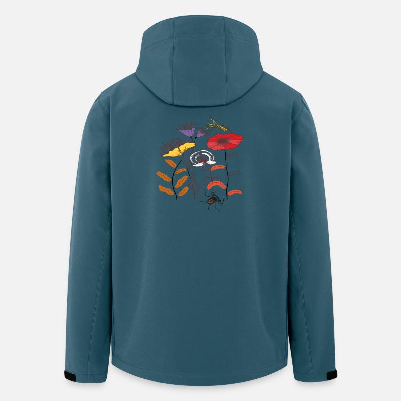 Gartenblumen mit Insekten - Recycelte Männer Softshell-Jacke von Stanley/Stella - Dunkles Petrol