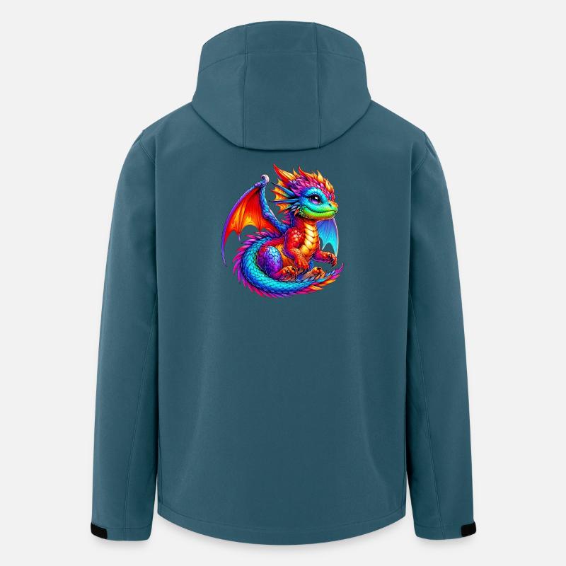 Drache - Recycelte Männer Softshell-Jacke von Stanley/Stella - Dunkles Petrol