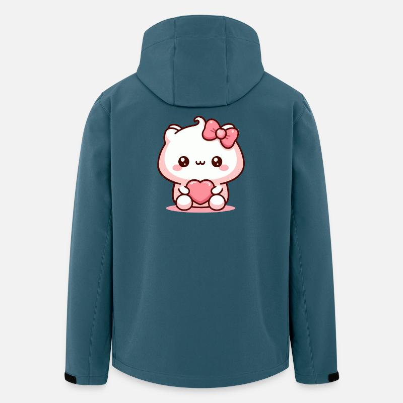 Kawaii Welpe mit Herz - Recycelte Männer Softshell-Jacke von Stanley/Stella - Dunkles Petrol