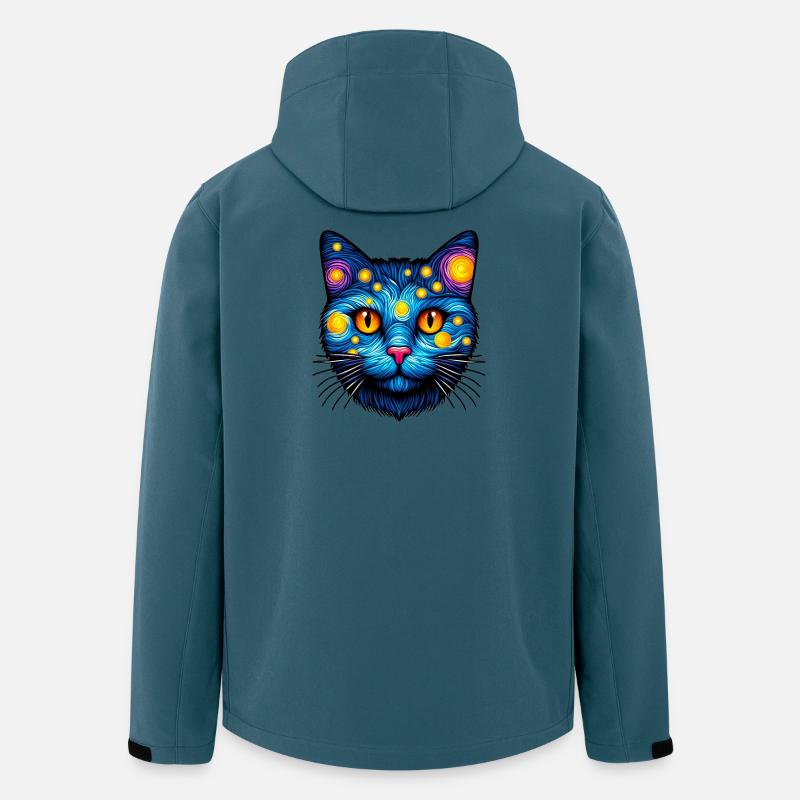 Katze - Recycelte Männer Softshell-Jacke von Stanley/Stella - Dunkles Petrol