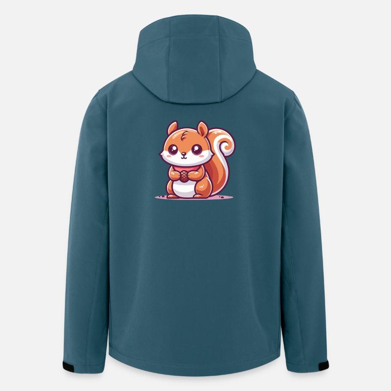 Ecureuil avec une graine - Veste softshell homme en polyester recyclé Stanley/Stella - bleu pétrole foncé