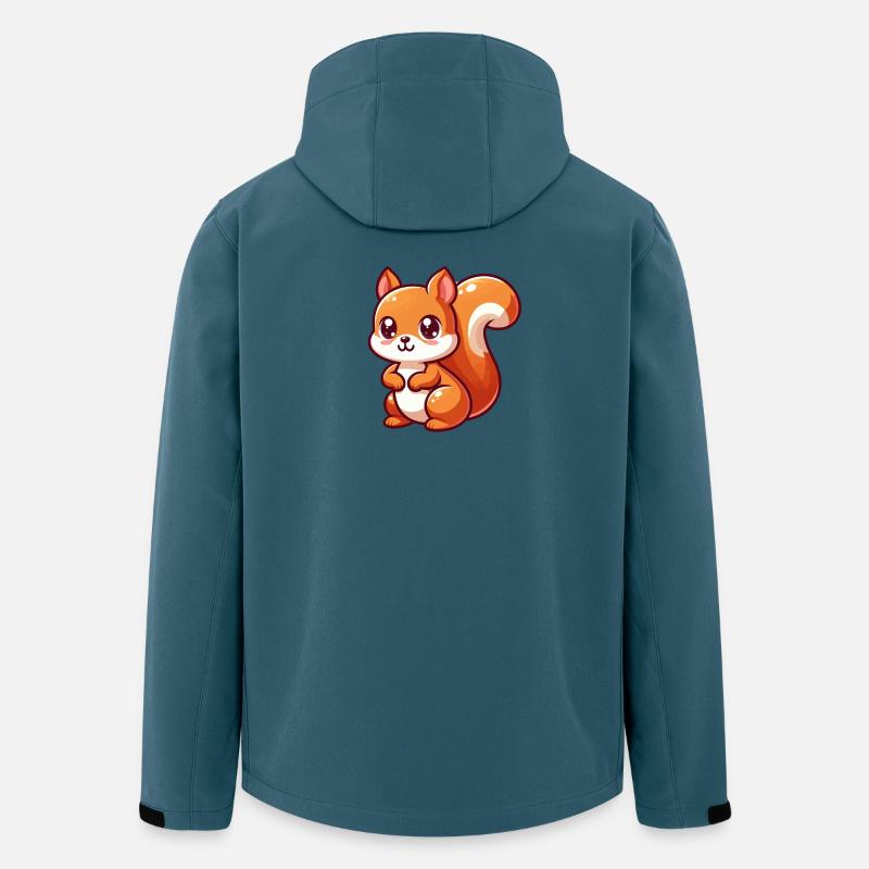 Ecureuil Kawaii - Veste softshell homme en polyester recyclé Stanley/Stella - bleu pétrole foncé