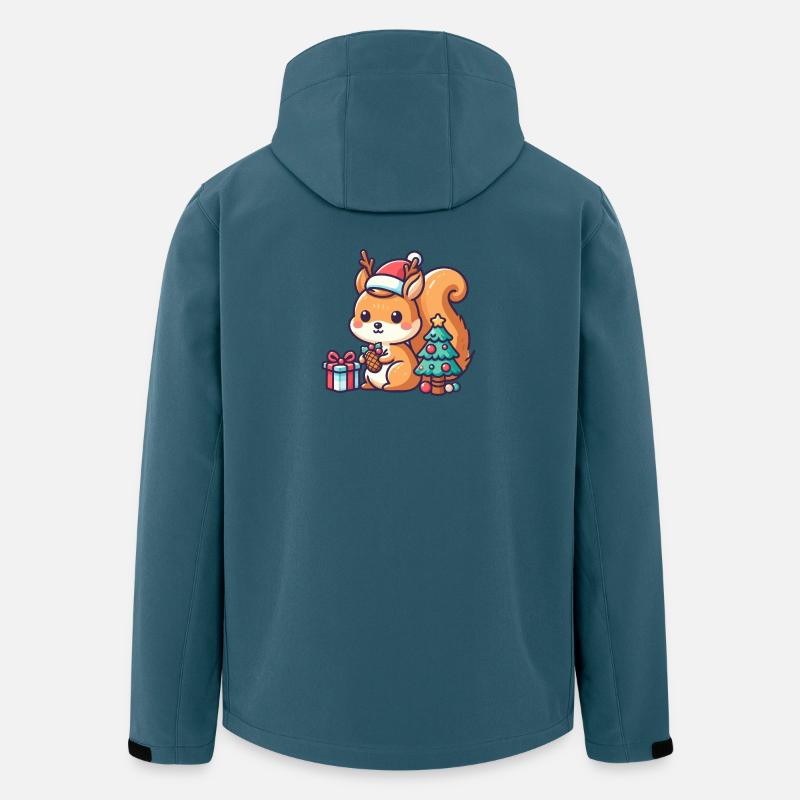 Kleines Weihnachtshörnchen - Recycelte Männer Softshell-Jacke von Stanley/Stella - Dunkles Petrol