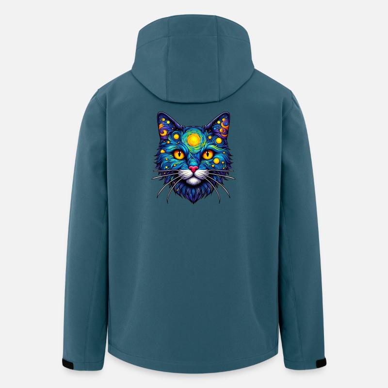 Katze - Recycelte Männer Softshell-Jacke von Stanley/Stella - Dunkles Petrol