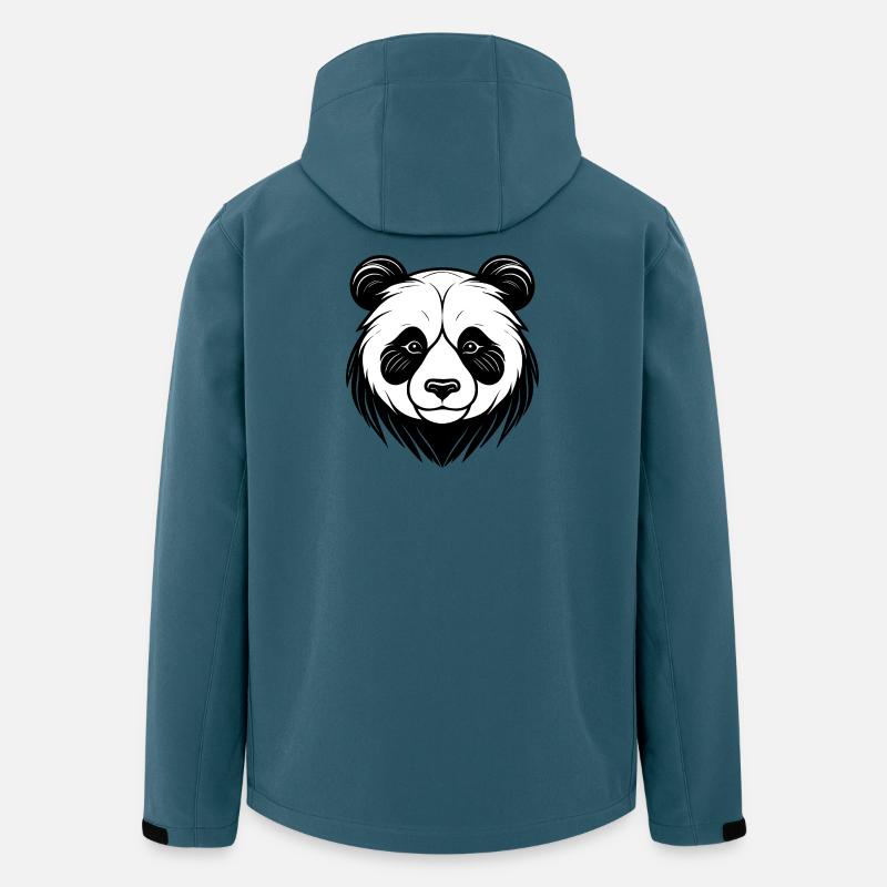 Panda Gesicht Kunstdesign - Recycelte Männer Softshell-Jacke von Stanley/Stella - Dunkles Petrol